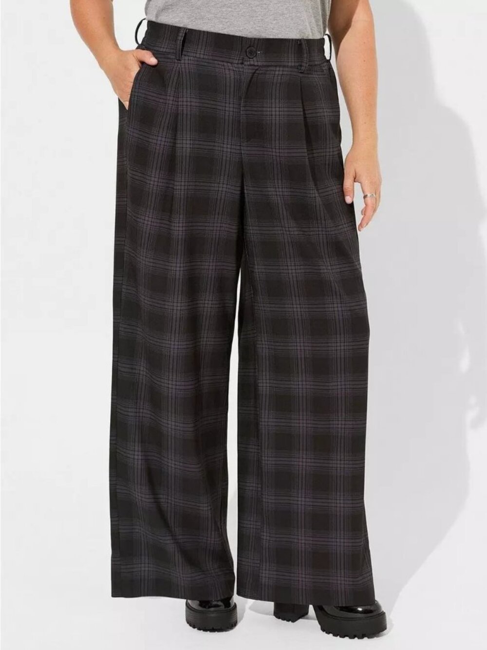 TORRID Wide‑Leg Pant — Shadow Plaid — Size 20T